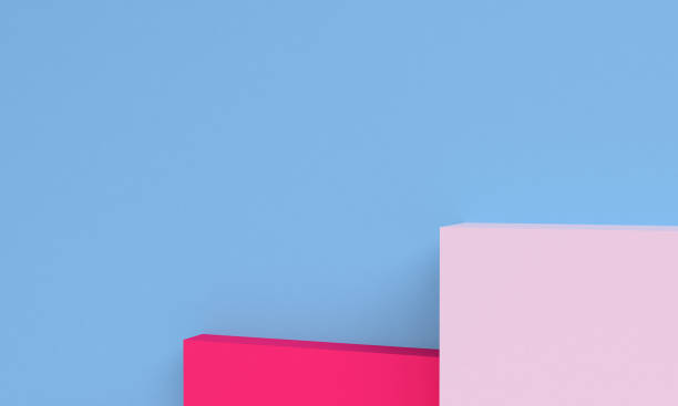 istock Minimalist abstract background, primitive geometrical figures, pastel colors, 3D render. 1145008523