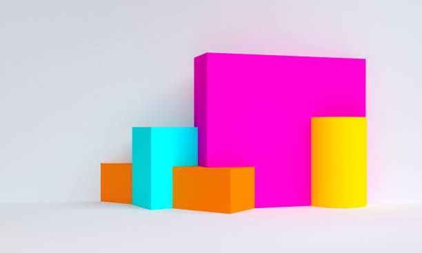 istock Minimalist abstract background, primitive geometrical figures, pastel colors, 3D render. 1145008614