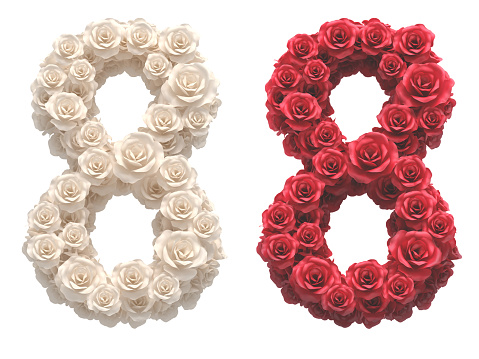 Red and White roses font.