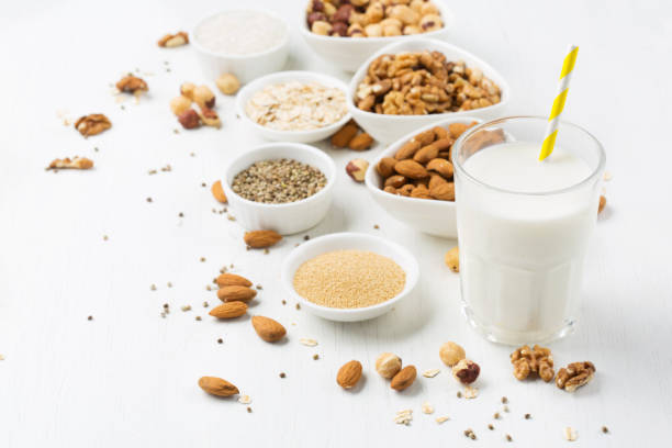 istock Vegan nut milk and ingredients 1145012071