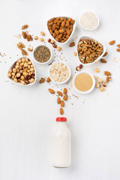 istock Vegan nut milk and ingredients 1145012084