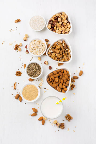 istock Vegan nut milk and ingredients 1145012087