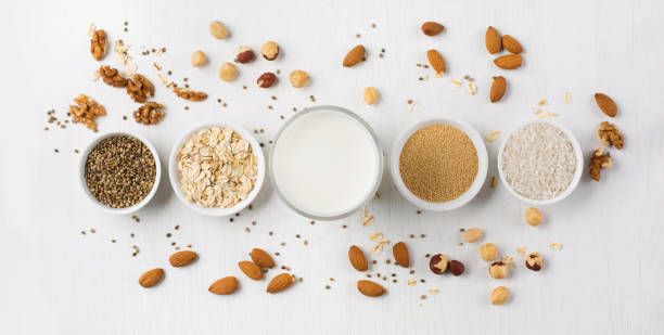 istock Vegan nut milk and ingredients 1145012119