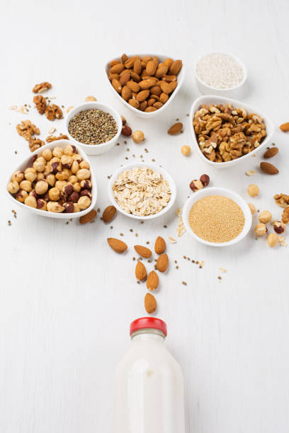 istock Vegan nut milk and ingredients 1145012120