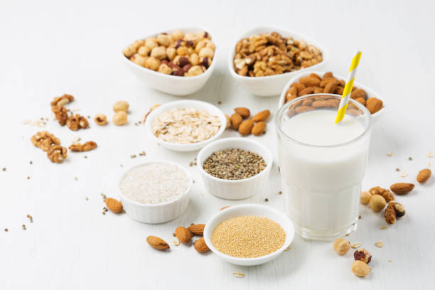 istock Vegan nut milk and ingredients 1145012130