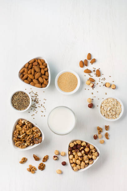 istock Vegan nut milk and ingredients 1145012187