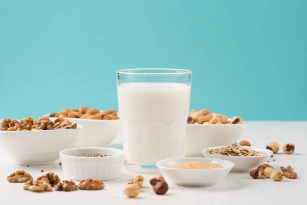 istock Vegan nut milk and ingredients 1145012205