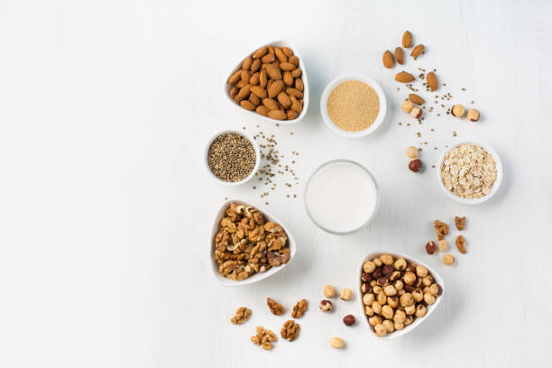 istock Vegan nut milk and ingredients 1145012241