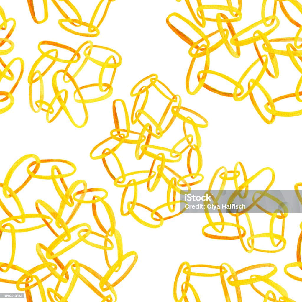 Interlocking Line Chain Pattern Watercolor Interlocking Chains Seamless Pattern Stock Illustration ...