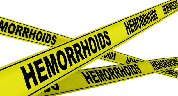 istock Hemorrhoids. Yellow warning tapes 1145014549