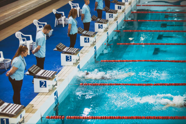istock Finish of the swimming competition 1145015622