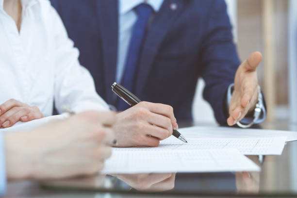 istock Bookkeepers team or financial inspectors  making report, calculating or checking balance. Group of people at work. Business operations concept. 1145018207