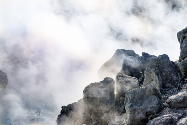 Steam of hot spring
