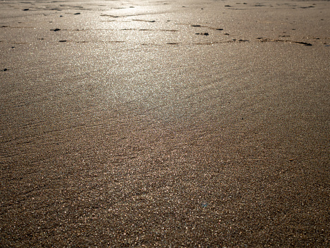 Sandy beach, Kent, with evening sun on it