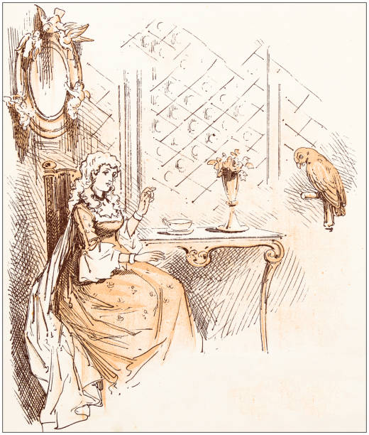 istock Antique illustration from fables picture book: Robin the conjurer 1145027810