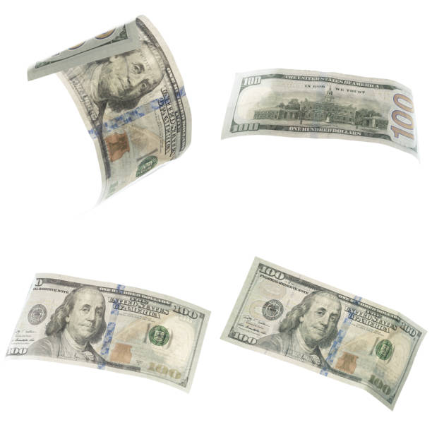 istock Collage of american dollars banknotes isolated on white background 1145030558