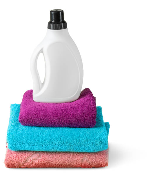 istock housekeeping set with towels and plastic bottles 1145030933
