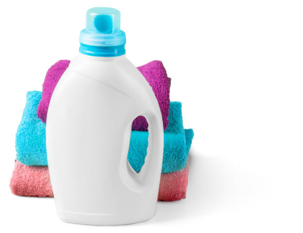 istock housekeeping set with towels and plastic bottles 1145032257