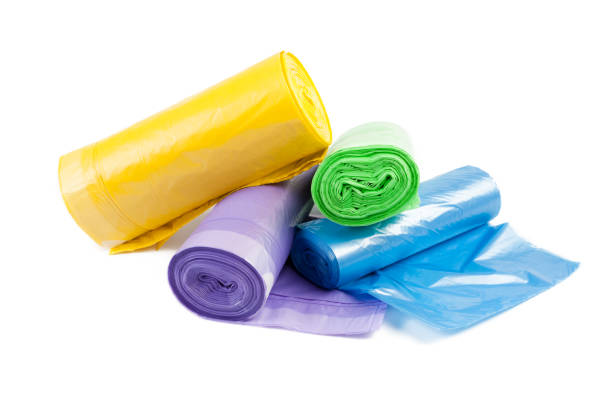 istock roll of plastic garbage bags isolated on white background 1145032558