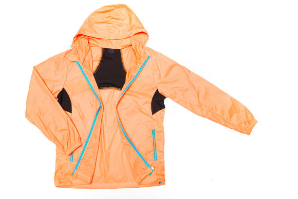 istock yellow-orange windbreaker jacket 1145037545