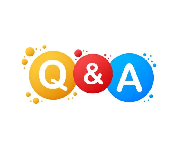 Vector illustration of Question and Answer Bubble Chat on white background. Vector illustration.