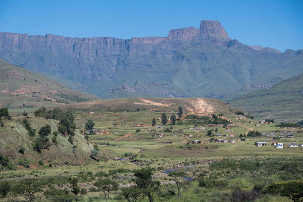 istock Rural houses nestled against the mountain backdrop 1145038143