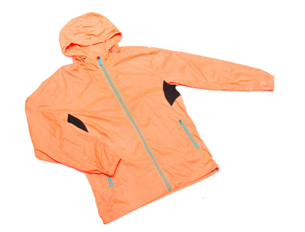 istock yellow-orange windbreaker jacket 1145039146
