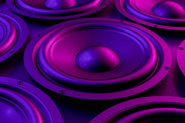 istock Audio Speaker Background with Neon Lights 1145040476