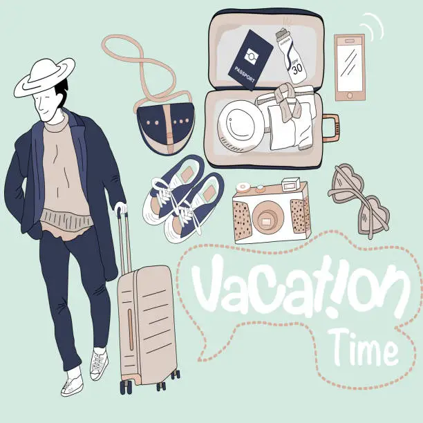 Vector illustration of Vacation time banner