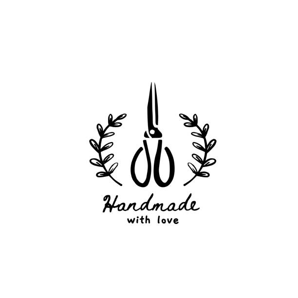 Handmade With Love - Scissors White on White Handmade With Love - Scissors White on White