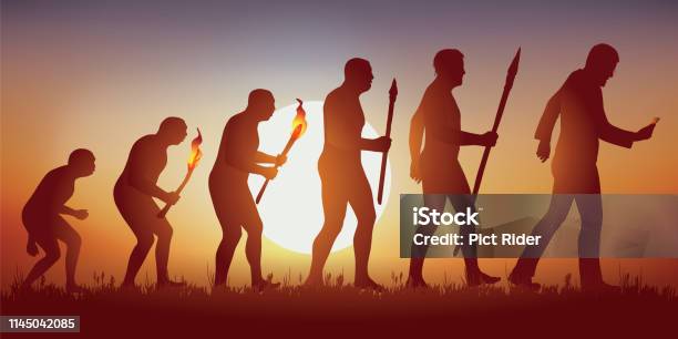 Evolution Of Mankind Towards A World Hyper Connected And Led By Social Networks Stock Illustration - Download Image Now