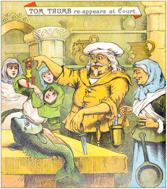 istock Antique illustration from fables picture book: Tom Thumb 1145042287