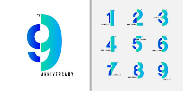 Set of anniversary logotype. Modern colorful anniversary celebration icons design for company profile, booklet, leaflet, magazine, brochure poster, web, invitation or greeting card. Set of anniversary logotype. Modern colorful anniversary celebration icons design for company profile, booklet, leaflet, magazine, brochure poster, web, invitation or greeting card. Vector illustration. number 5 vector stock illustrations