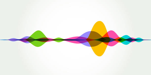 Sound Waves Colourful silhouettes of Sound Waves recording studio illustrations stock illustrations