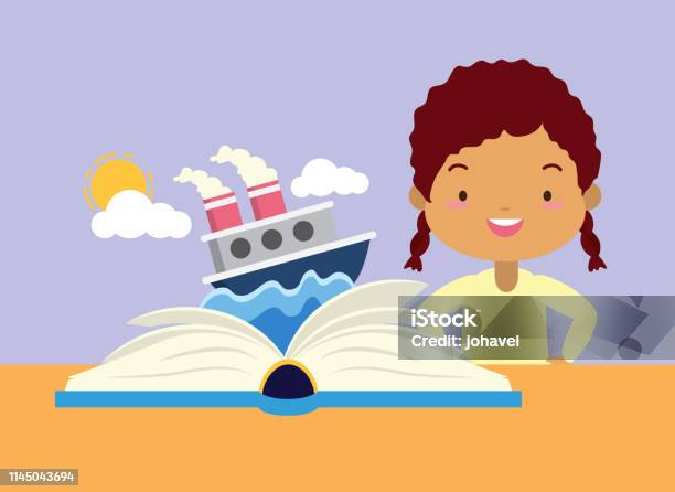 Girl World Book Day Stock Illustration - Download Image Now - Book, Child, Colombia