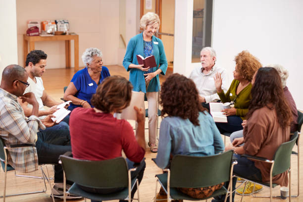 istock People Attending Bible Study Or Book Group Meeting In Community Center 1145051582
