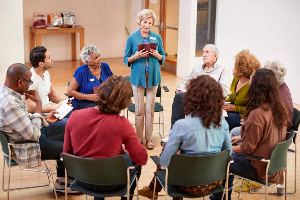 istock People Attending Bible Study Or Book Group Meeting In Community Center 1145051815