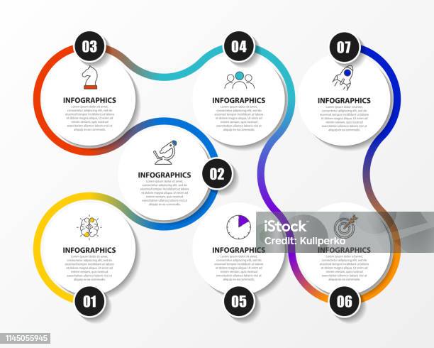 premium vector | infographic design template timeline... Infographic Design Template Timeline Concept With 7 Steps Stock ...