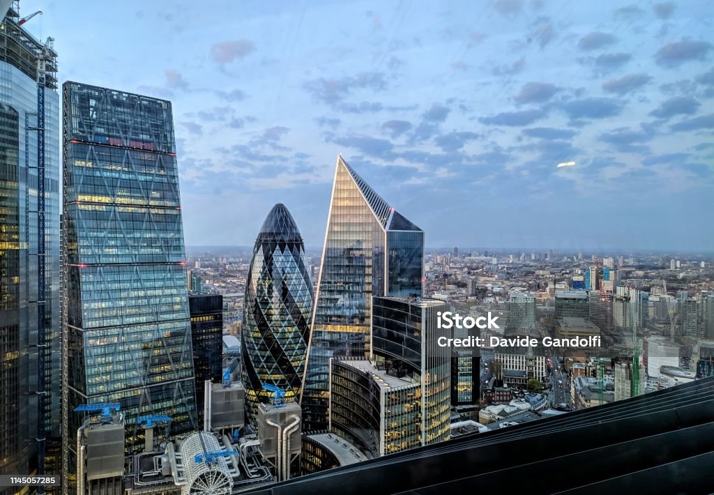 Skyline of London, England View of london's skyline from Skygarden, England London - England Stock Photo