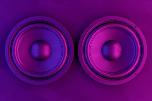 istock Audio Speaker Background with Neon Lights 1145058641