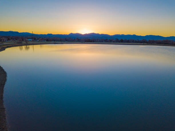 istock Denver Sunset Drone Photography 1145058954