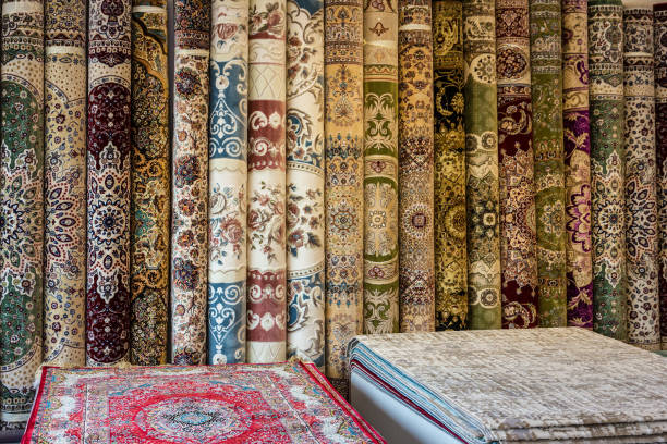 istock Persian carpets in Dubai, UAE. oriental ornamets 1145060686