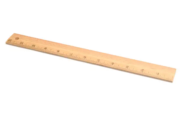 Photo of A standard 12 inch wooden ruler