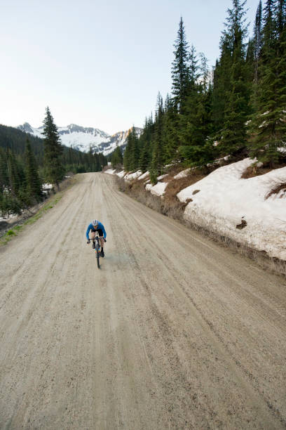 istock Gravel Road Bicycle Rider 1145062387