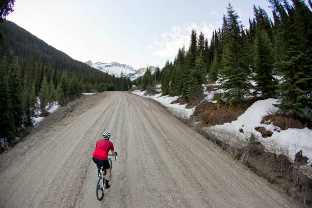 istock Gravel Road Bicycle Rider 1145062605
