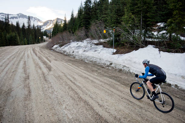 istock Gravel Road Bicycle Rider 1145063124