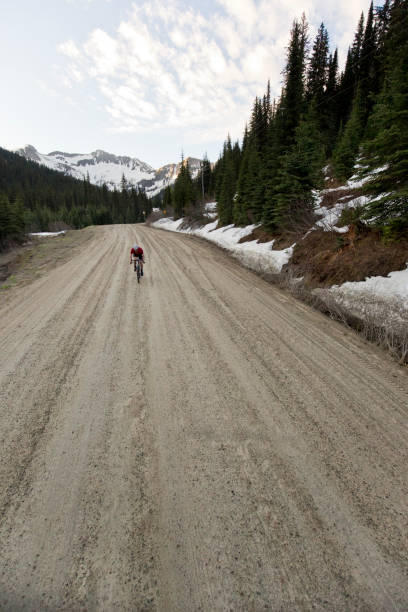 istock Gravel Road Bicycle Rider 1145063190