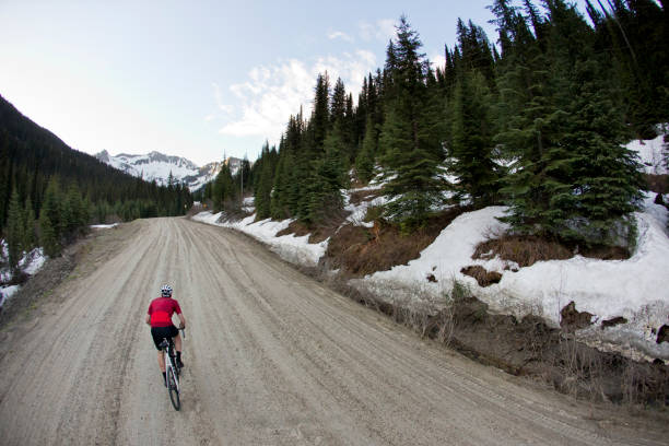 istock Gravel Road Bicycle Rider 1145063221