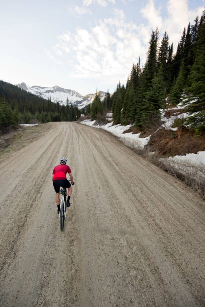 istock Gravel Road Bicycle Rider 1145063283