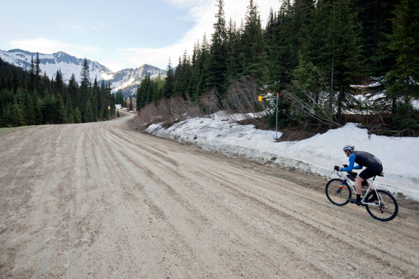 istock Gravel Road Bicycle Rider 1145063303